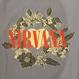 NIRVANA MENS/ WOMENS Lavender Graphic Tee with Red Logo